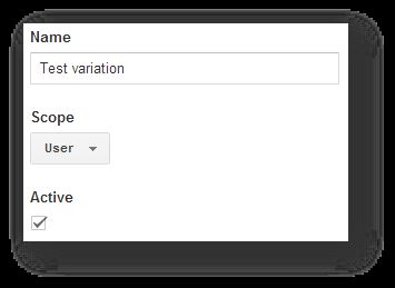 Dimensión personalizada para la variación de prueba