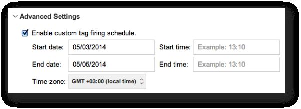 Custom shooting schedule for tag