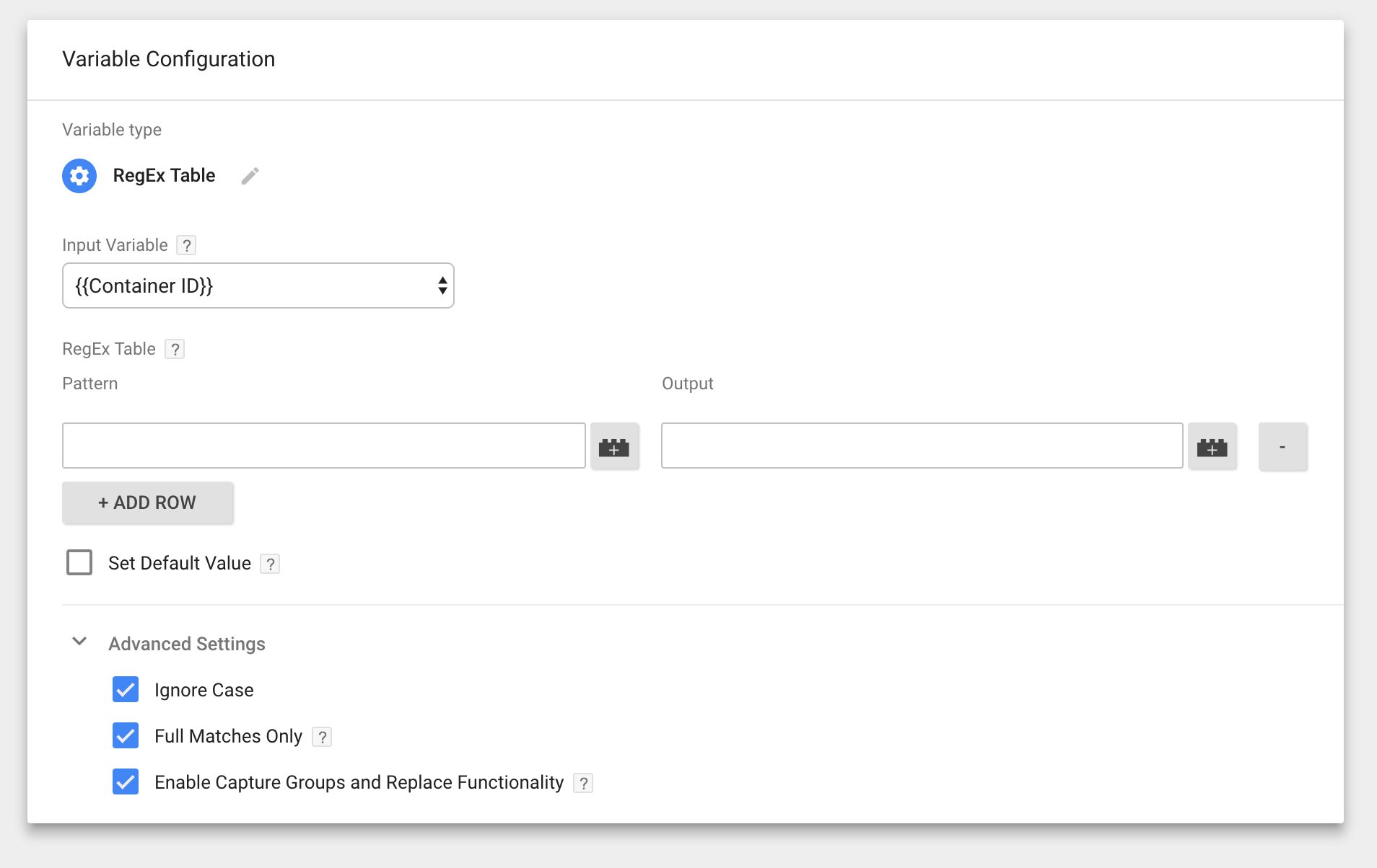 Input variables