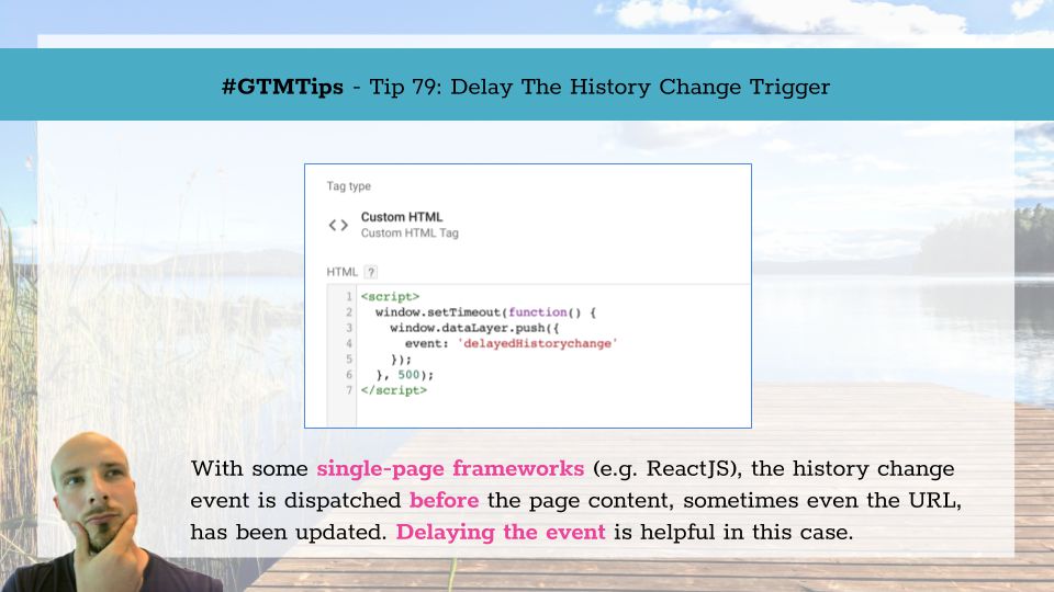 Delay the history change trigger