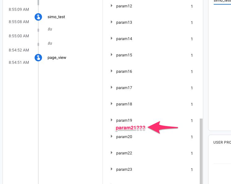 What parameters should have Analytics events.