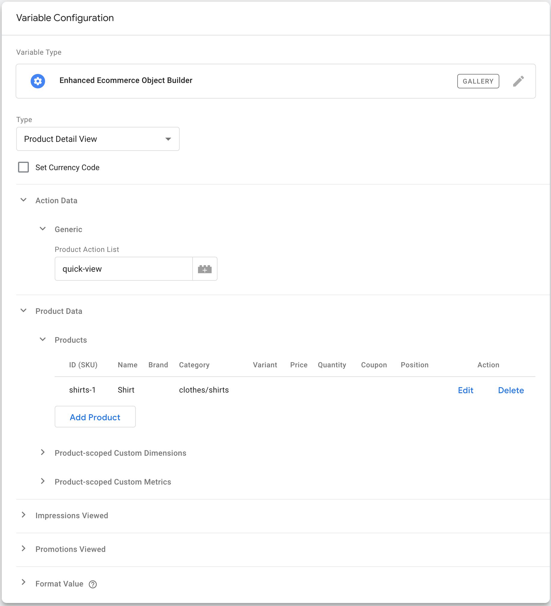 Enhanced Ecommerce Object Builder
