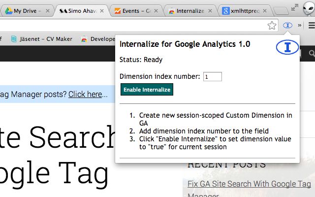 Internalize for Google Analytics