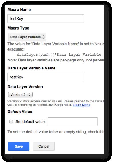 Data Layer Variable Macro