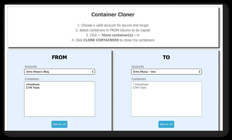 Container Cloner in GTM Tools