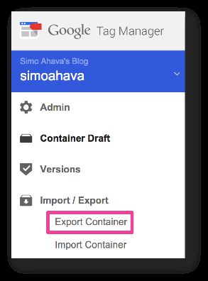 Export container in the old UI