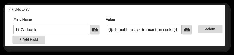 hitCallback setting in the transaction tag
