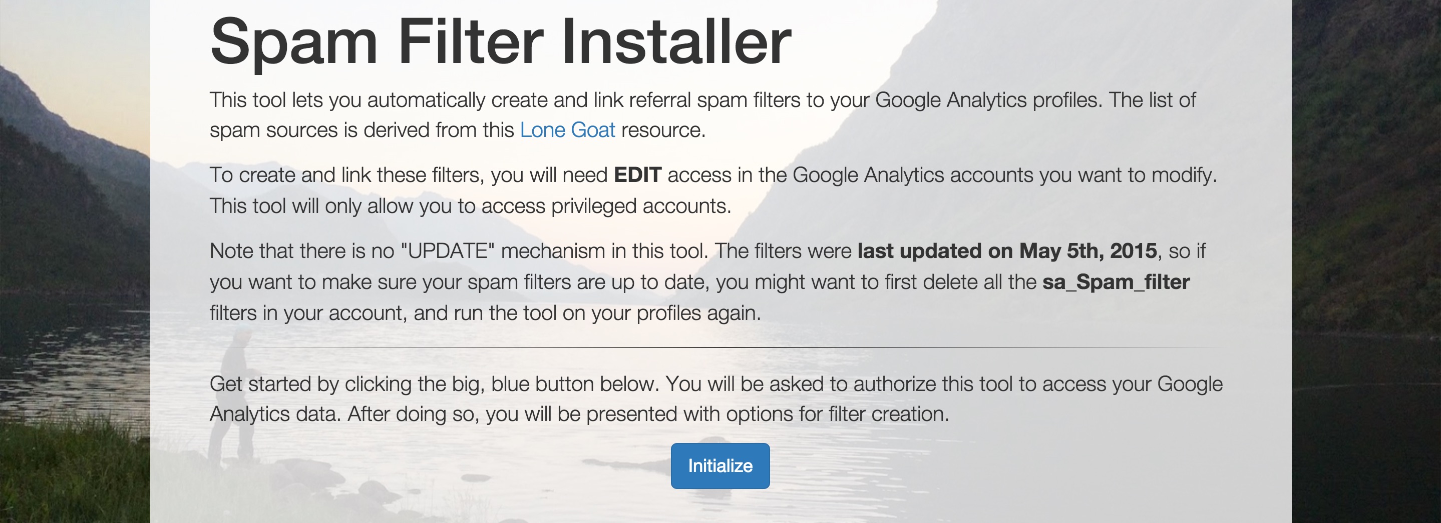 Spam Filter Installer Tool