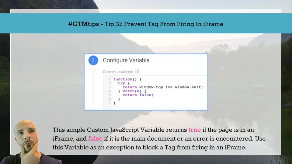Prevent Tag from firing in an iframe