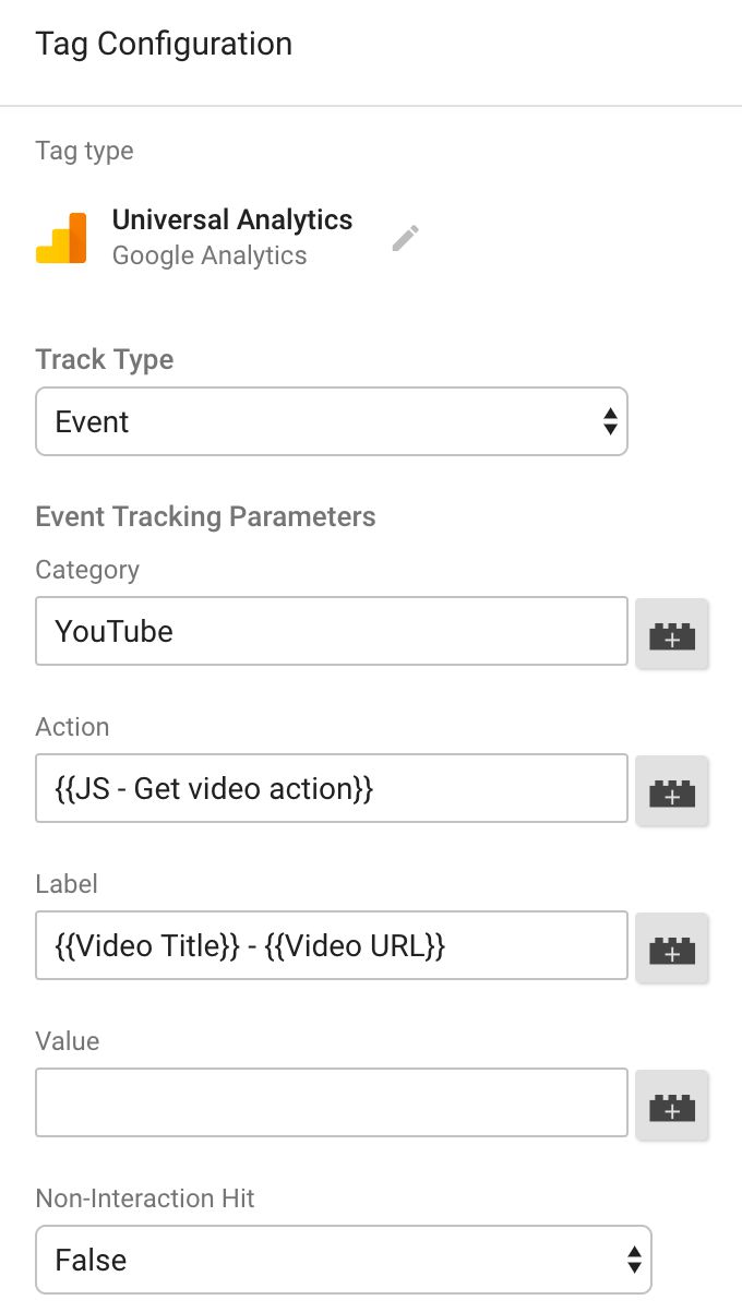 YouTube video event tag