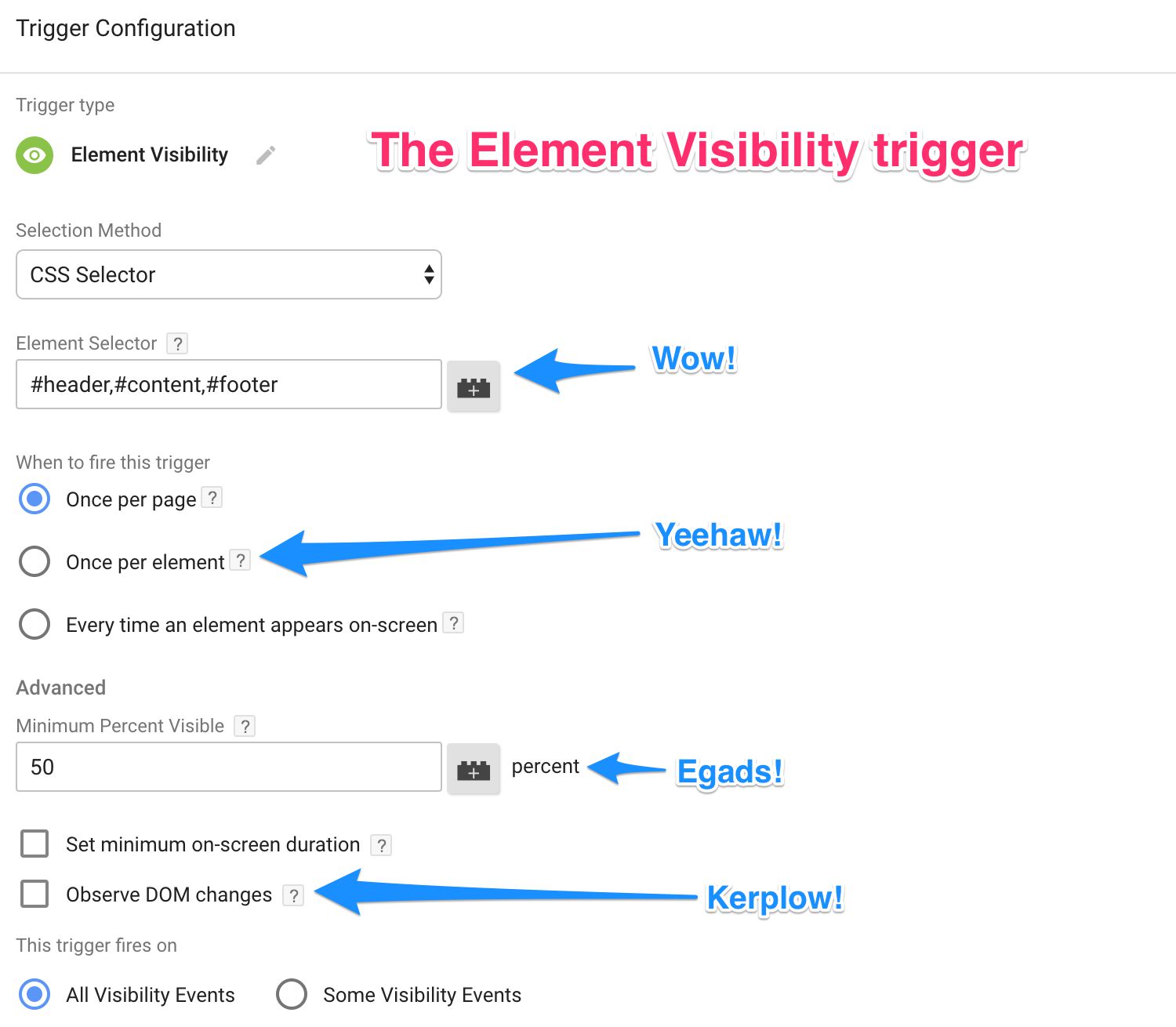 Element Visibility Trigger