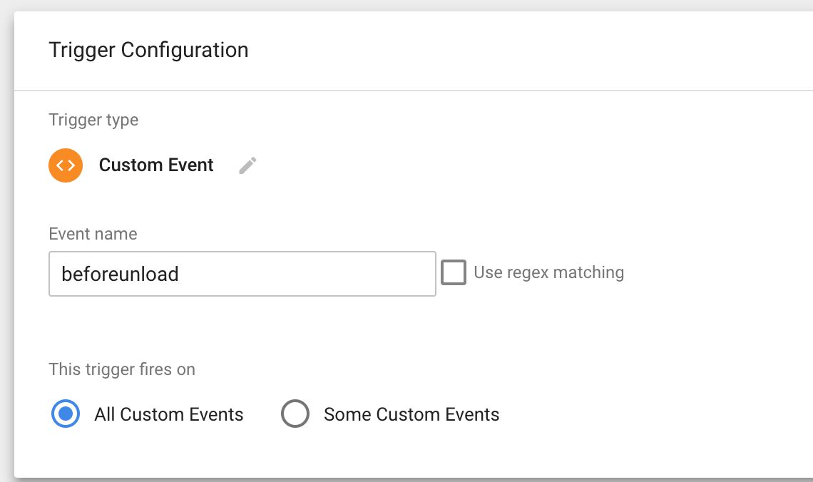 beforeunload custom event trigger