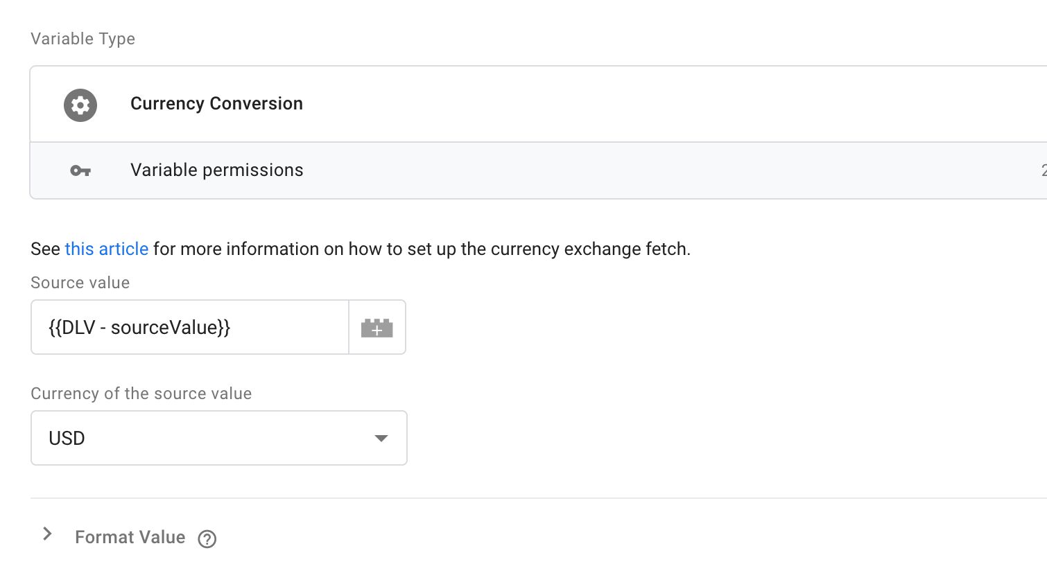 Currency conversion template