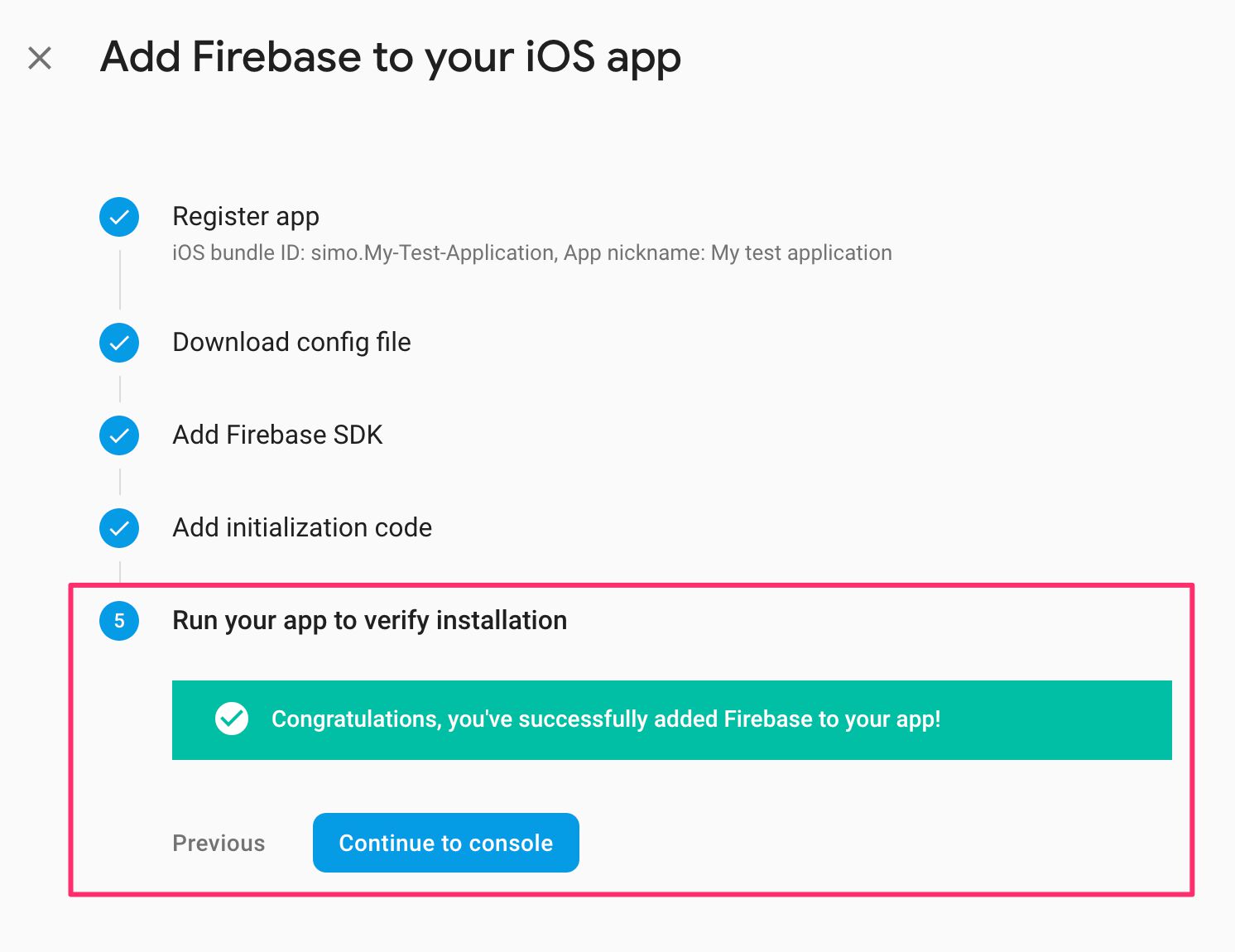 iOS verify Firebase
