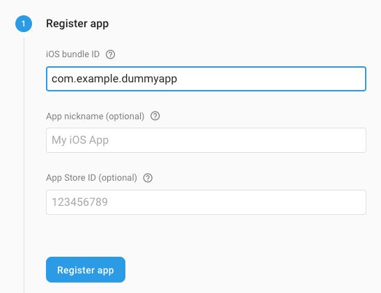 Register dummy app