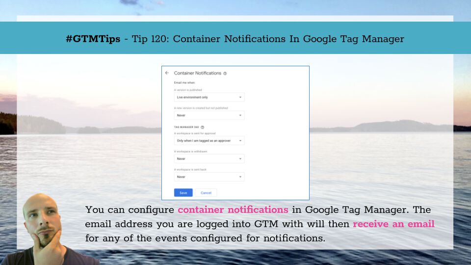 Container notifications in Google Tag Manager