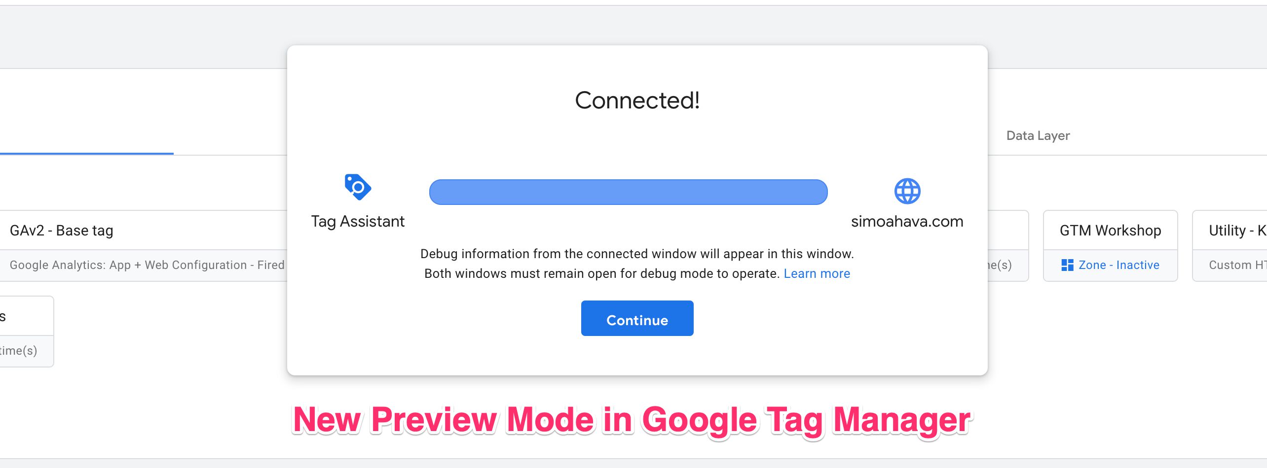 tag assistant preview mode in google