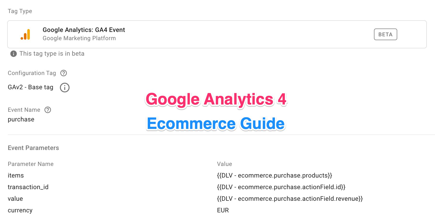 Google Analytics 4 ecommerce
