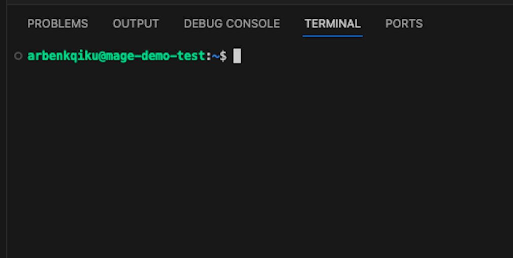 access VM through code terminal