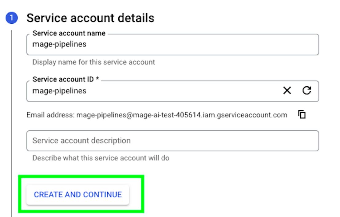 Continue with service account